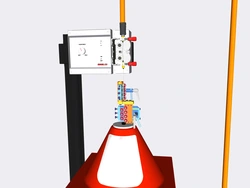 Wire straightener with RoboFeed mounted above Wire straightener with RoboFeed mounted above it